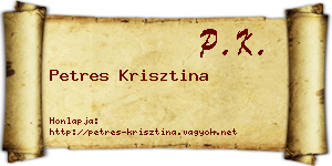 Petres Krisztina névjegykártya